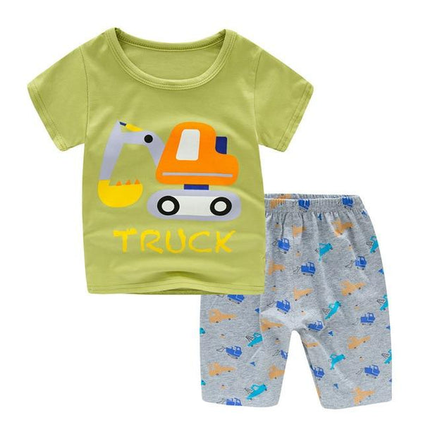 SAILEROAD Baby kids Pajamas Set summer children Short Sleeve cotton sleepwear Boys Cartoon Dinosaur pyjamas Infant home clothes