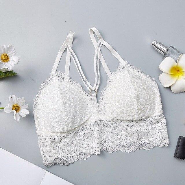 Push Up Bra Women Sexy Lingerie Lace Bralette Seamless Wireless Push Up Bra Padded Underwear Black White Blue Red Bra for Women