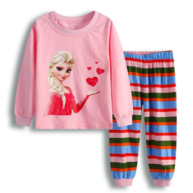 2-7 years old Girls kid pajama winter 2019 Children's pajamas sets home leisure girl Cartoon cute cotton Longsleeve Pyjamas HYL9