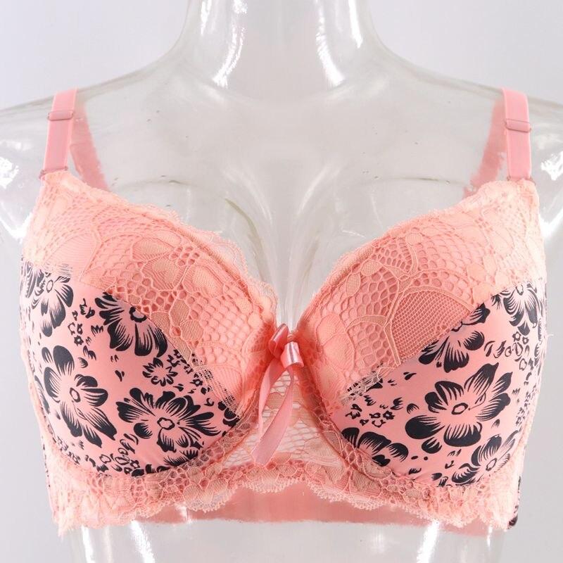 Women's Bras Sexy Intimate Underwear Plus Size Bra Underwired Floral Lace Print Push Up Lingerie Mother's Gifted Black White