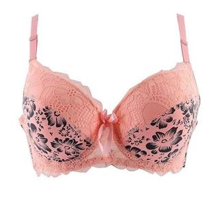 Women's Bras Sexy Intimate Underwear Plus Size Bra Underwired Floral Lace Print Push Up Lingerie Mother's Gifted Black White