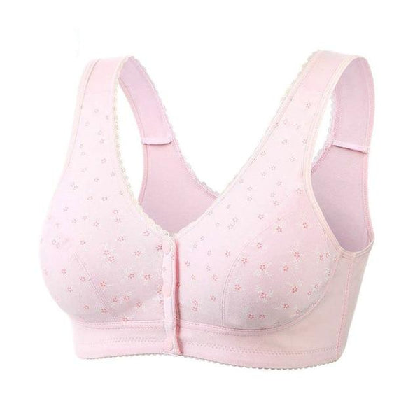 Perfering Front Button Bra Plus Size Comfort Cotton Bra Women Bralette Lingerie Lady Leisure Wireless 34 36 38 40 42 44  B C Cup