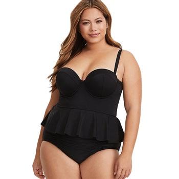 2019 New Sexy Women Swimsuit Plus Size XXXL Swimwear Tankini Strappy Swimwear Patchwork Print Female Bathing Suits Beach Dress