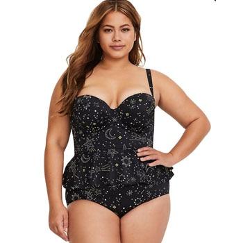 2019 New Sexy Women Swimsuit Plus Size XXXL Swimwear Tankini Strappy Swimwear Patchwork Print Female Bathing Suits Beach Dress