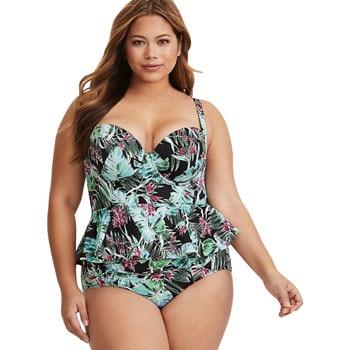 2019 New Sexy Women Swimsuit Plus Size XXXL Swimwear Tankini Strappy Swimwear Patchwork Print Female Bathing Suits Beach Dress