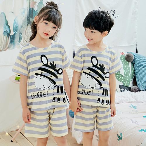 2019 summer children pajamas set baby girl cartoon casual home clothing costume boys short sleeve kids sleepwear pajamas sets