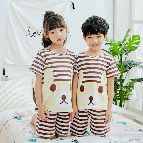 2019 summer children pajamas set baby girl cartoon casual home clothing costume boys short sleeve kids sleepwear pajamas sets