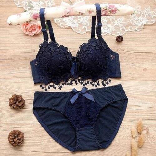 Japanese lingerie set thin embroidery push up bra set sexy lace underwear set Floral bras for women bra and panty set bh