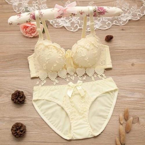 Japanese lingerie set thin embroidery push up bra set sexy lace underwear set Floral bras for women bra and panty set bh