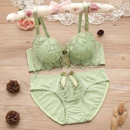 Japanese lingerie set thin embroidery push up bra set sexy lace underwear set Floral bras for women bra and panty set bh