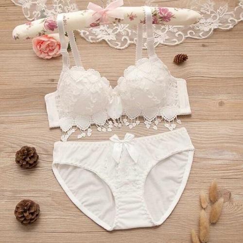 Japanese lingerie set thin embroidery push up bra set sexy lace underwear set Floral bras for women bra and panty set bh