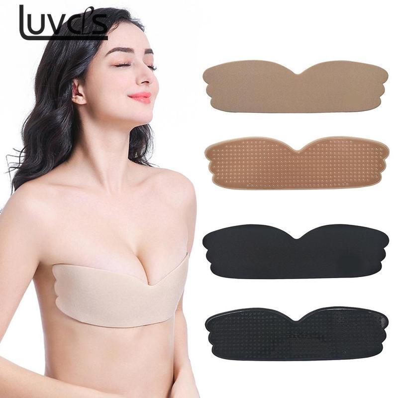 New Women Silicone Push Up women's underwear Invisible Bra Self Adhesive Strapless Bandage Blackless Solid Bra