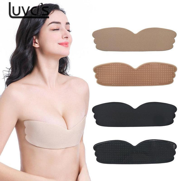 New Women Silicone Push Up women's underwear Invisible Bra Self Adhesive Strapless Bandage Blackless Solid Bra