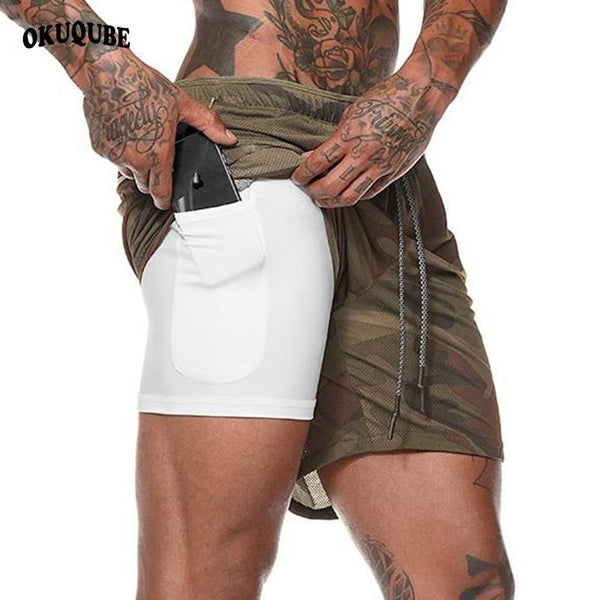Men Swimsuit Lining Inner Pocket Swimwear Elastic Breathable Beachwear Black Gray Green White Camouflage Swim Briefs Male M-2XL