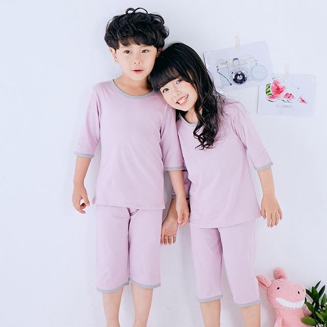 Summer Children's Pajamas Cartoon Pajamas For Girls Boys Short Sleeve T-shirt+Pants Pyjamas Sets Baby Clothes Kids Sleepwear