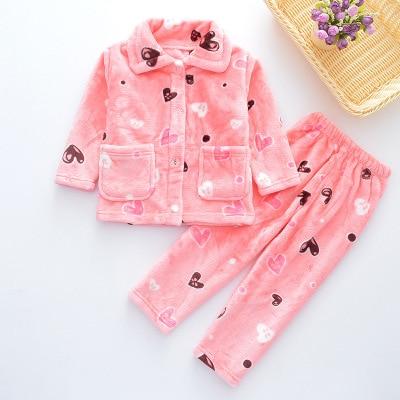 Pijama infantil inverno Kids Pijama set Coral fleece Baby boy girl printing Pajamas Children flannel sleepwear Infant pajamas