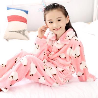 Pijama infantil inverno Kids Pijama set Coral fleece Baby boy girl printing Pajamas Children flannel sleepwear Infant pajamas