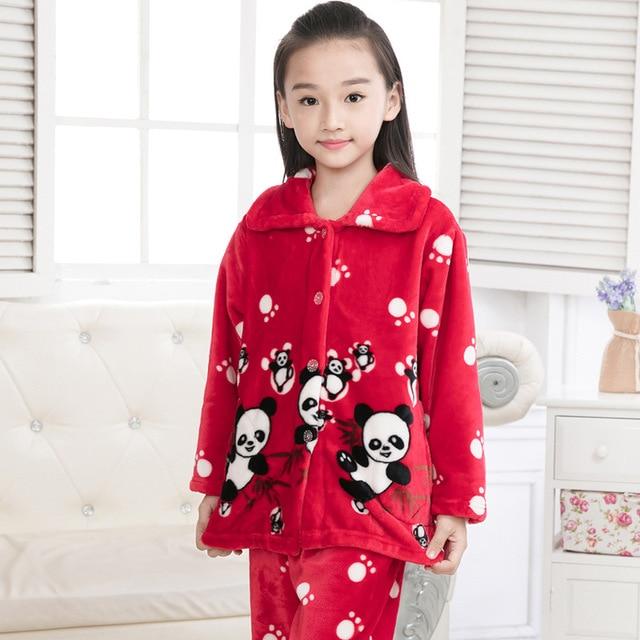 Pijama infantil inverno Kids Pijama set Coral fleece Baby boy girl printing Pajamas Children flannel sleepwear Infant pajamas