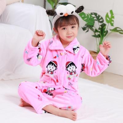 Pijama infantil inverno Kids Pijama set Coral fleece Baby boy girl printing Pajamas Children flannel sleepwear Infant pajamas