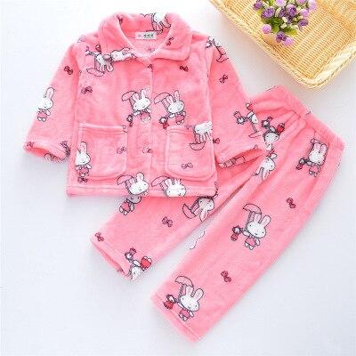 Pijama infantil inverno Kids Pijama set Coral fleece Baby boy girl printing Pajamas Children flannel sleepwear Infant pajamas