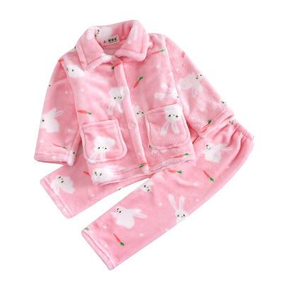 Pijama infantil inverno Kids Pijama set Coral fleece Baby boy girl printing Pajamas Children flannel sleepwear Infant pajamas