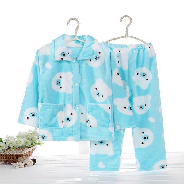 Pijama infantil inverno Kids Pijama set Coral fleece Baby boy girl printing Pajamas Children flannel sleepwear Infant pajamas