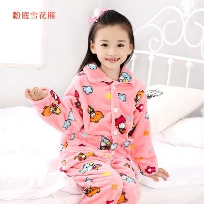 Pijama infantil inverno Kids Pijama set Coral fleece Baby boy girl printing Pajamas Children flannel sleepwear Infant pajamas