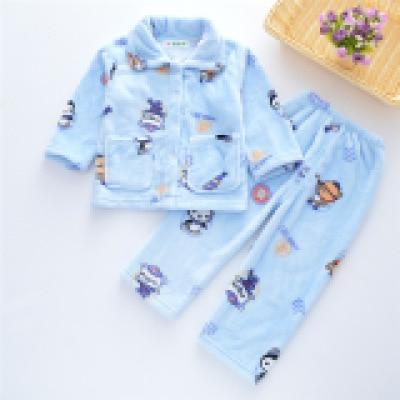 Pijama infantil inverno Kids Pijama set Coral fleece Baby boy girl printing Pajamas Children flannel sleepwear Infant pajamas