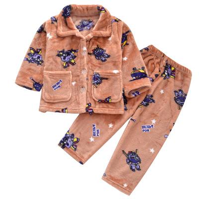 Pijama infantil inverno Kids Pijama set Coral fleece Baby boy girl printing Pajamas Children flannel sleepwear Infant pajamas