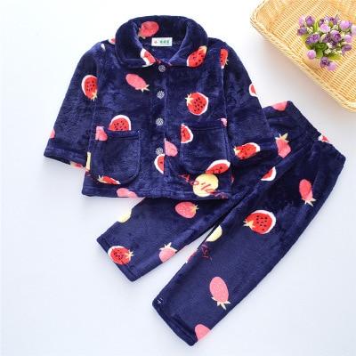 Pijama infantil inverno Kids Pijama set Coral fleece Baby boy girl printing Pajamas Children flannel sleepwear Infant pajamas