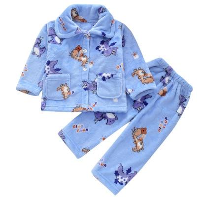 Pijama infantil inverno Kids Pijama set Coral fleece Baby boy girl printing Pajamas Children flannel sleepwear Infant pajamas