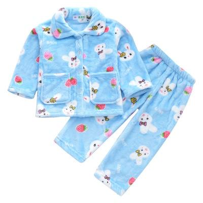 Pijama infantil inverno Kids Pijama set Coral fleece Baby boy girl printing Pajamas Children flannel sleepwear Infant pajamas