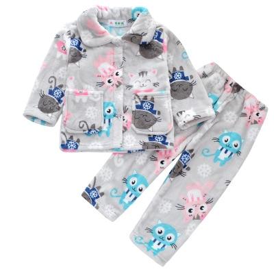 Pijama infantil inverno Kids Pijama set Coral fleece Baby boy girl printing Pajamas Children flannel sleepwear Infant pajamas