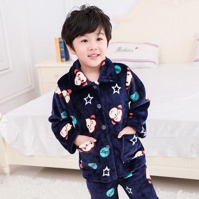 Pijama infantil inverno Kids Pijama set Coral fleece Baby boy girl printing Pajamas Children flannel sleepwear Infant pajamas