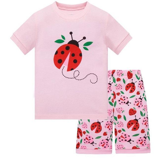 Baby kids Pajamas Set summer children Short Sleeve cotton sleepwear Girl Cartoon pyjamas girls cute home clothing girl nightwear