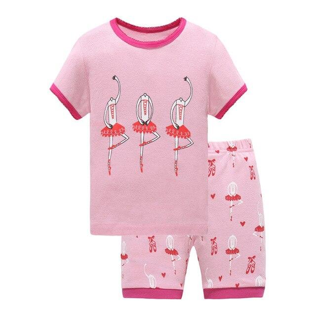 Baby kids Pajamas Set summer children Short Sleeve cotton sleepwear Girl Cartoon pyjamas girls cute home clothing girl nightwear