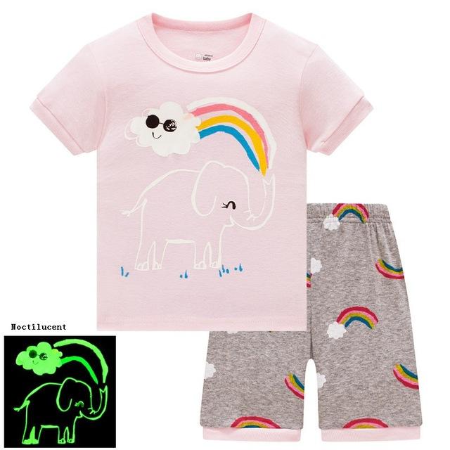 Baby kids Pajamas Set summer children Short Sleeve cotton sleepwear Girl Cartoon pyjamas girls cute home clothing girl nightwear