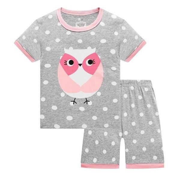 Baby kids Pajamas Set summer children Short Sleeve cotton sleepwear Girl Cartoon pyjamas girls cute home clothing girl nightwear
