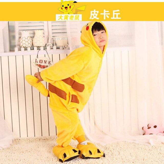 22 New Style Kids Pajamas Winter Flannel Animal Unicorn Pikachu Pegasus Cat Boys Girls Pajamas Onesie Children Sleepwear