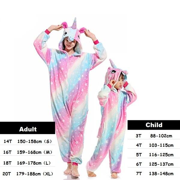 Winter Kigurumi Unicorn Pajamas Set Boys Girls Cartoon Animal Deer Sleepwear Onesie Kids Pyjamas Children Pajamas Baby Costumes
