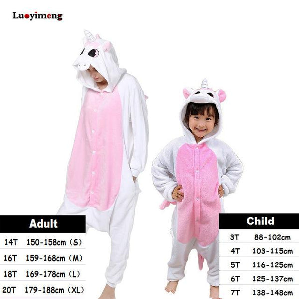 Winter Kigurumi Unicorn Pajamas Set Boys Girls Cartoon Animal Deer Sleepwear Onesie Kids Pyjamas Children Pajamas Baby Costumes