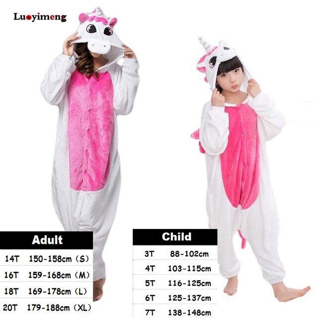 Winter Kigurumi Unicorn Pajamas Set Boys Girls Cartoon Animal Deer Sleepwear Onesie Kids Pyjamas Children Pajamas Baby Costumes