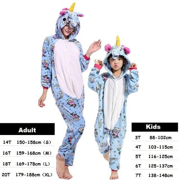 Winter Kigurumi Unicorn Pajamas Set Boys Girls Cartoon Animal Deer Sleepwear Onesie Kids Pyjamas Children Pajamas Baby Costumes