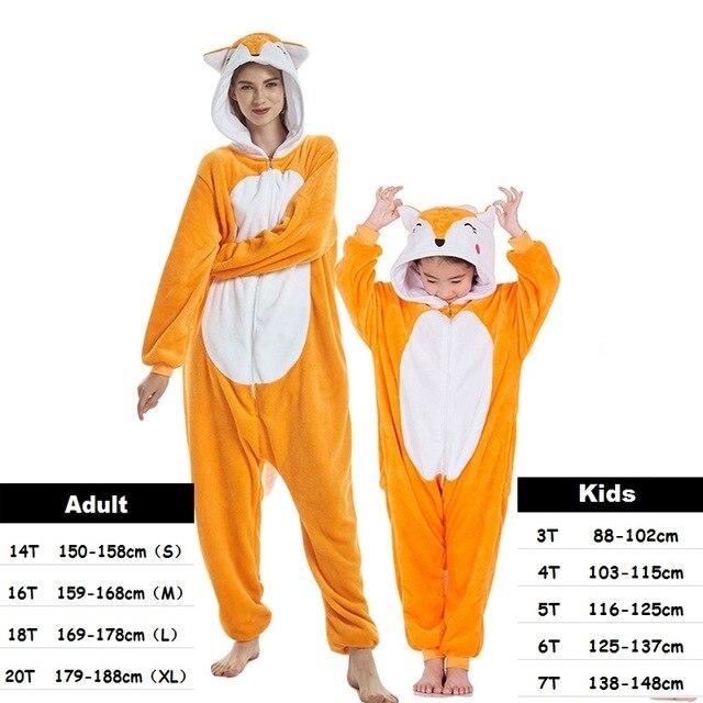 Winter Kigurumi Unicorn Pajamas Set Boys Girls Cartoon Animal Deer Sleepwear Onesie Kids Pyjamas Children Pajamas Baby Costumes