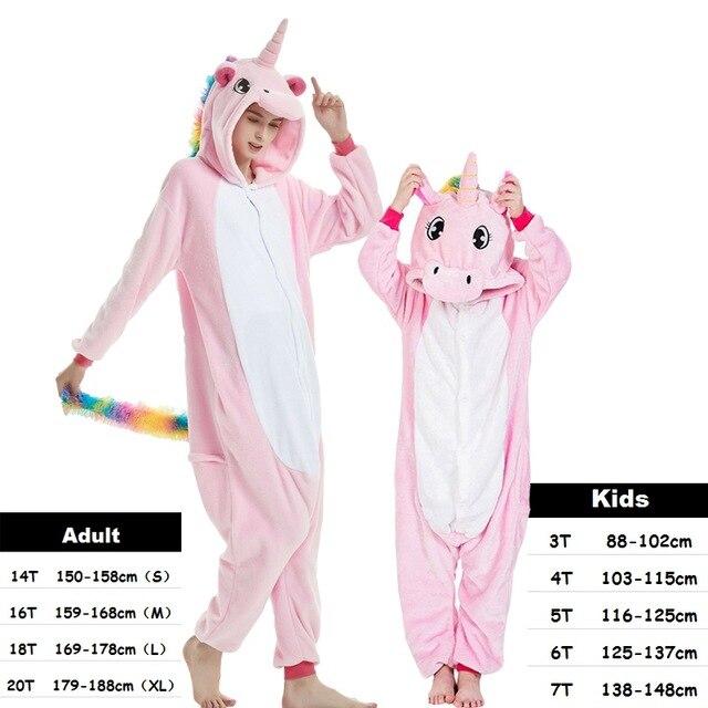 Winter Kigurumi Unicorn Pajamas Set Boys Girls Cartoon Animal Deer Sleepwear Onesie Kids Pyjamas Children Pajamas Baby Costumes