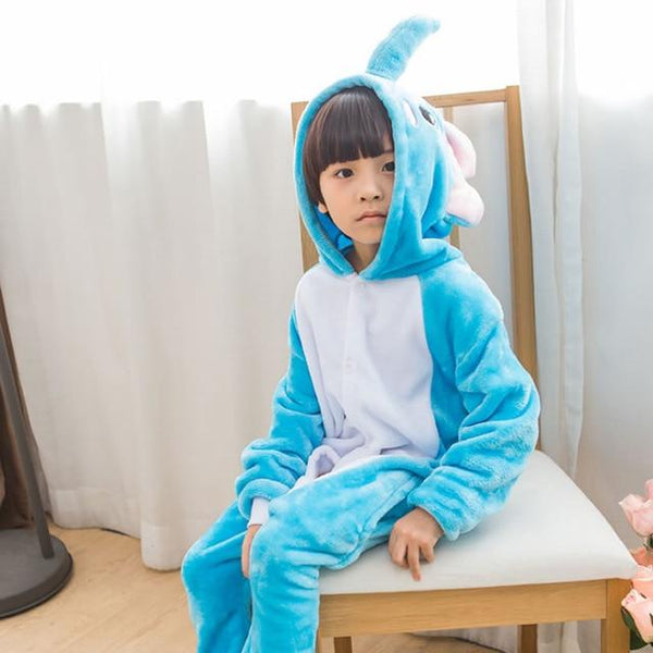 winter Kigurumi Children Pajamas Set Unicorn Hooded Animal Unicorn pajamas Stitch Kids Pajamas For Boys Girls Sleepwear Onesies