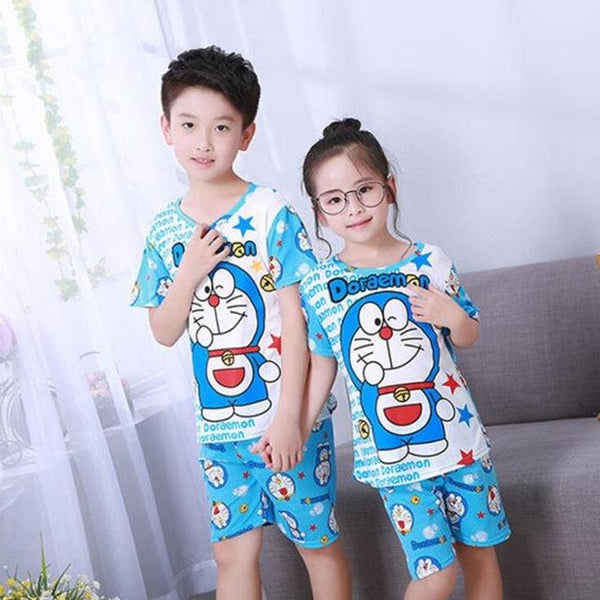 2017 children pajamas set kids baby girl boys cartoon casual clothing costume short sleeve children sleepwear pajamas sets