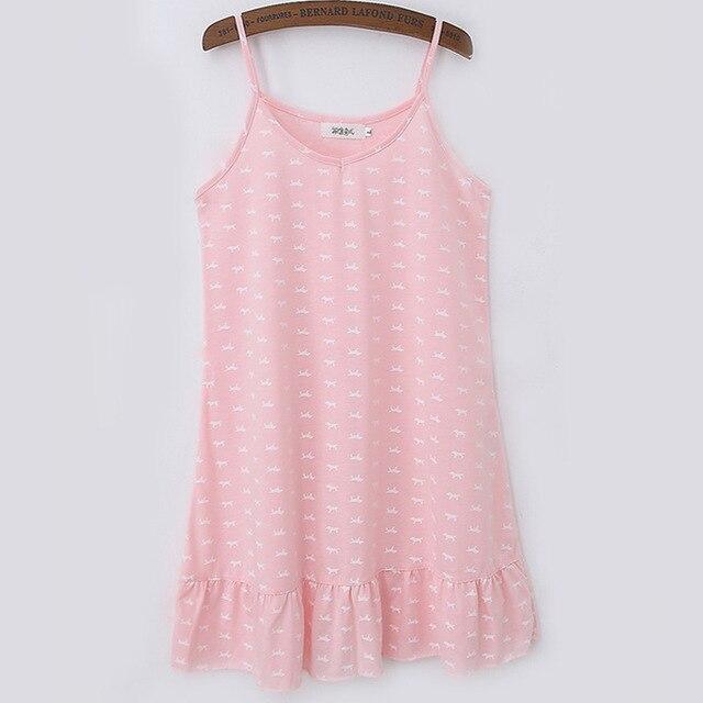 TERMEZY Women Summer Sleep Dress Cotton Printed Girls Suspender Sleepwear Halter Nightgown Female Nighties Sexy pijama