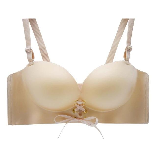 FallSweet Padded Push Up Bras Add Two Cups Brassiere Unlined Seamless Bra for Women A B cups