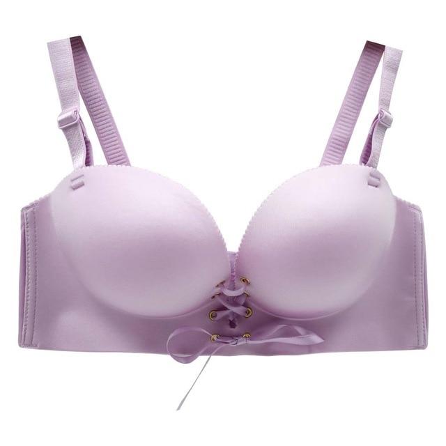 FallSweet Padded Push Up Bras Add Two Cups Brassiere Unlined Seamless Bra for Women A B cups